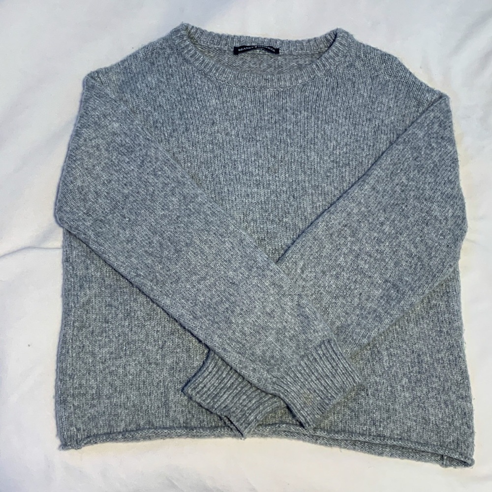 brandy melville grey cropped knit sweater